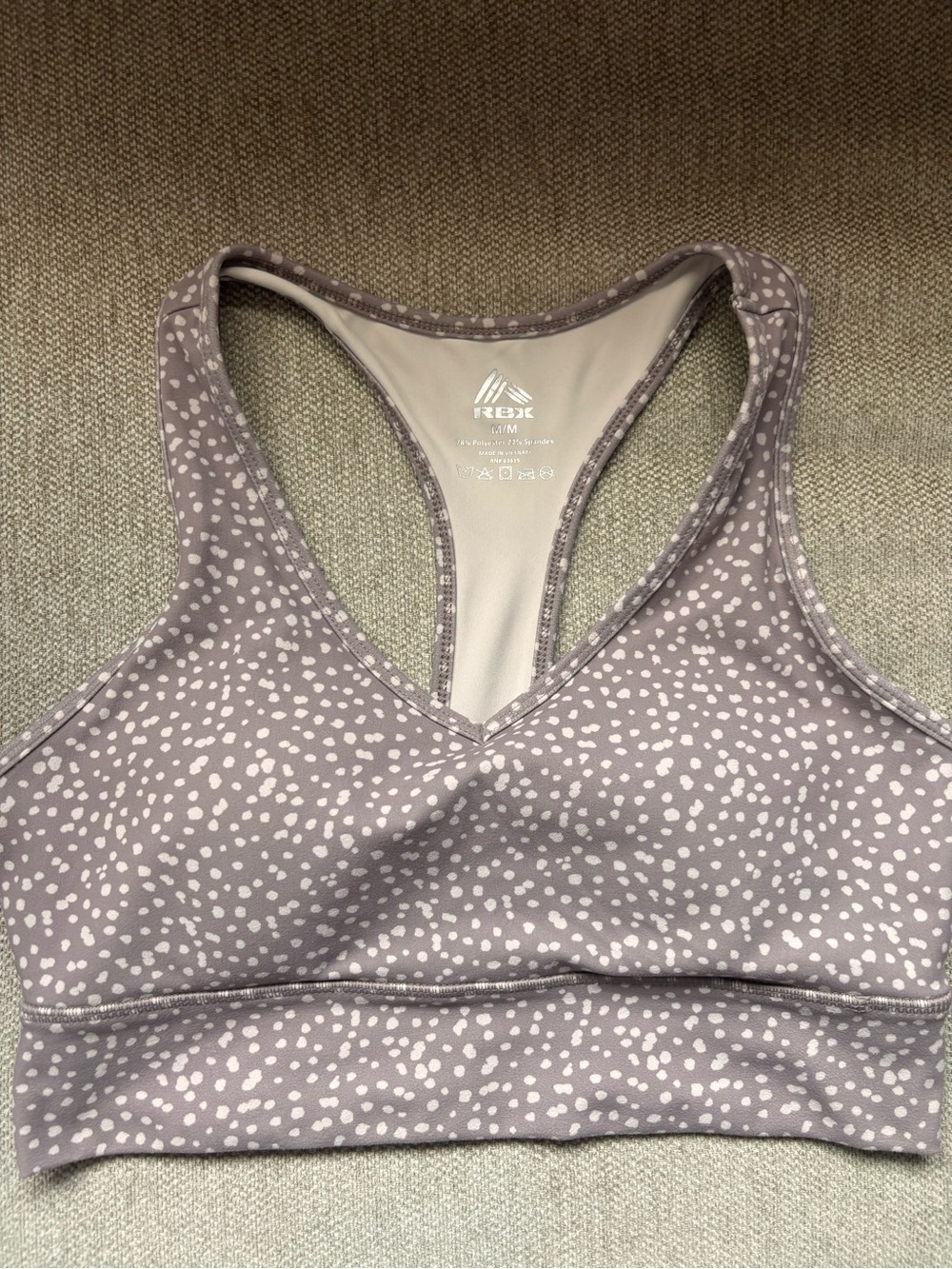 RBX Lavender Dot Racerback Sports Bra
